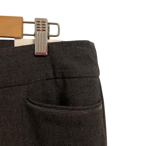 Chico's So Slimming Brigitte Slim Leg Beaded Detail Pants Heather Gray Size 4 - Picture 2 of 6